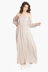 Playful Seersucker Maxi Dress