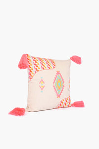 Aztec-Inspired Embroidered Cushion Cover