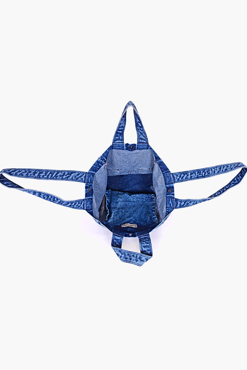 Tote Bag Blues Denim Multi-Purpose Tote For Women
