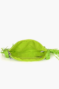 Green Wave Half Moon Clutch