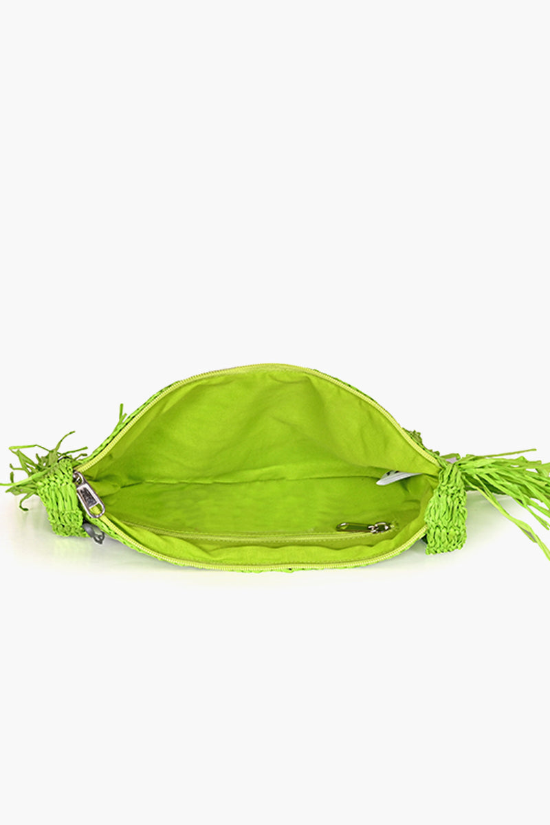 Green Wave Half Moon Clutch