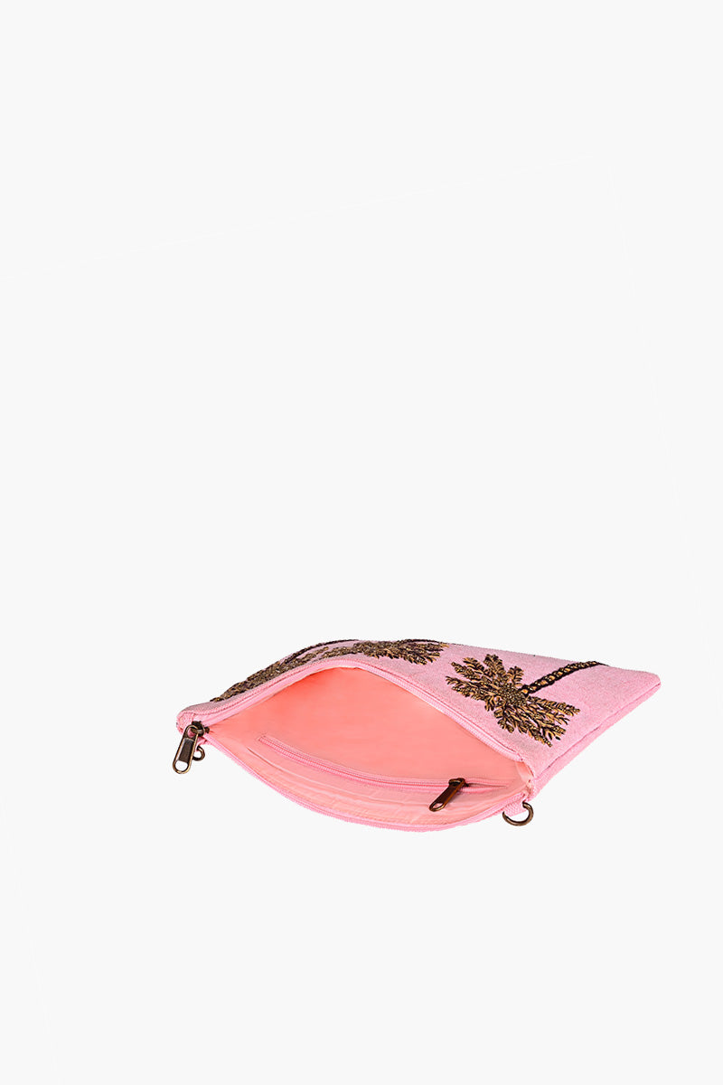 Paradise Palm Clutch Purse With Sling Chain For Women And Girl