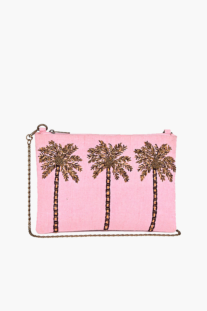 Paradise Palm Clutch Purse With Sling Chain For Women And Girl
