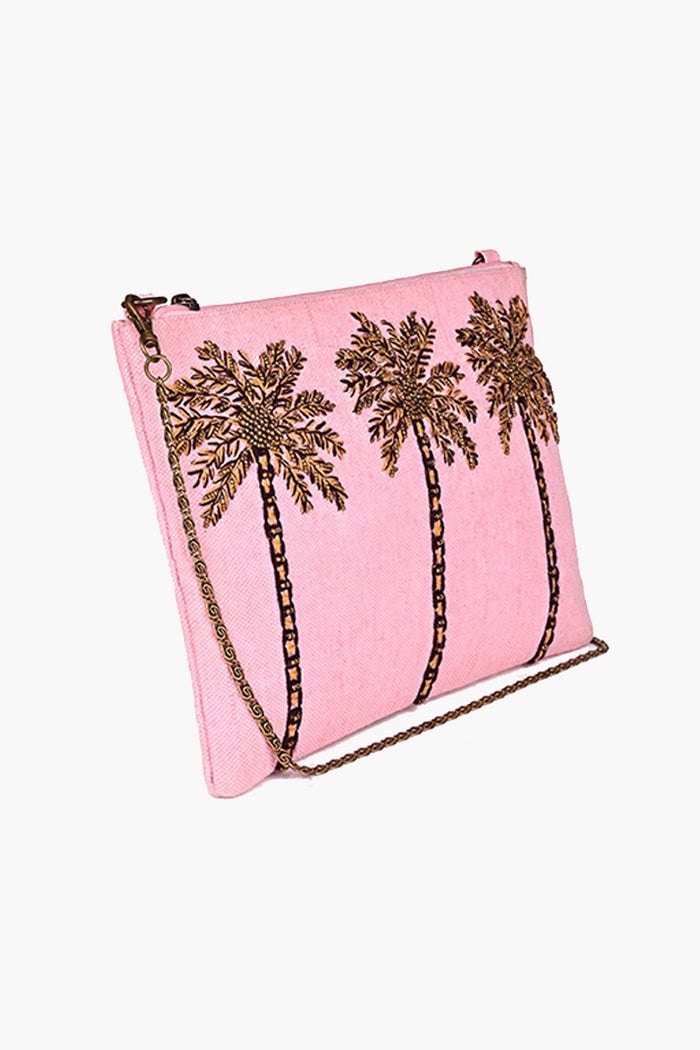 Paradise Palm Clutch Purse With Sling Chain For Women And Girl