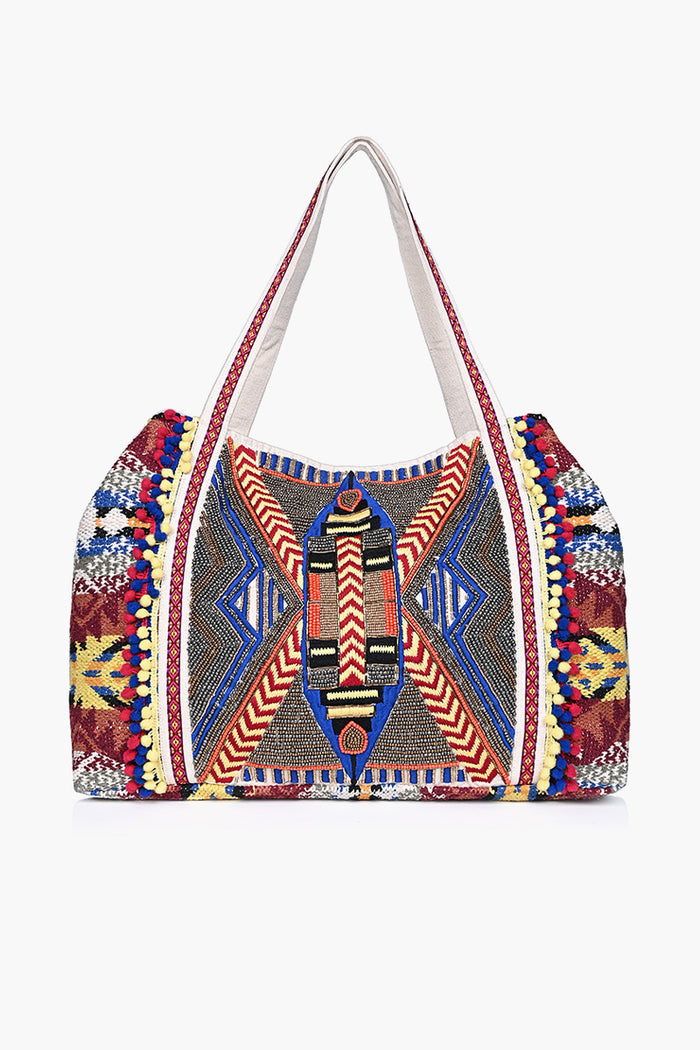 Colorful Hand Embellished Tote Bag