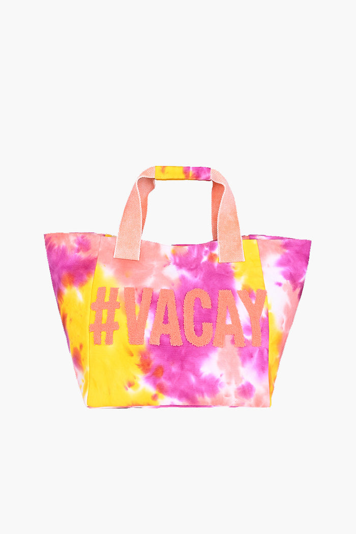 VACAY Tote Hand Dyed Tie Dyes Yellow Pink Vacay Tote