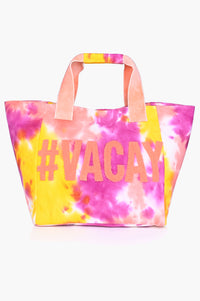 Vacay Embroidered Tie and Dye Tote