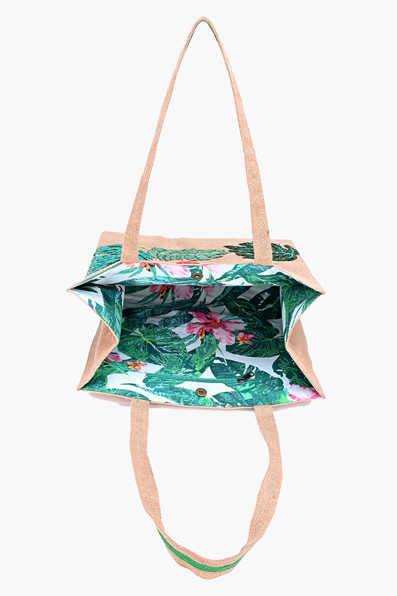 Floral Embroidered Island Tote Bag