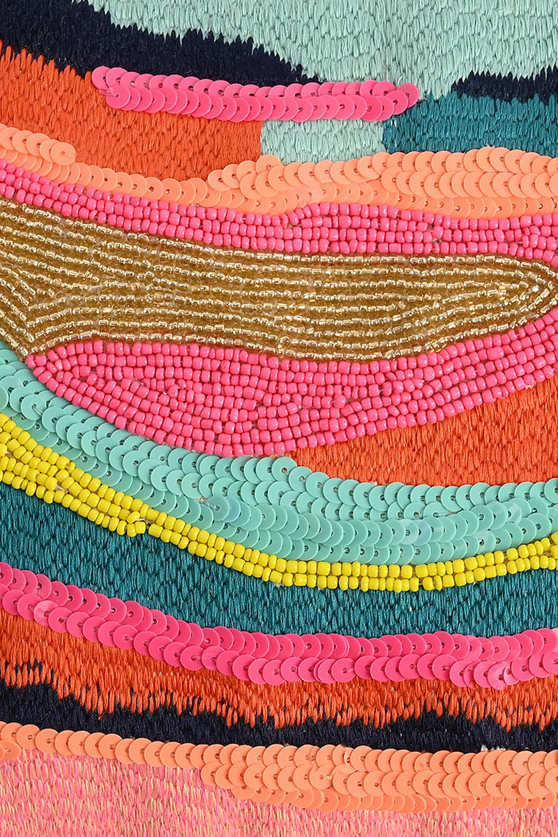 Colorful Rainbow Embellished Clutch