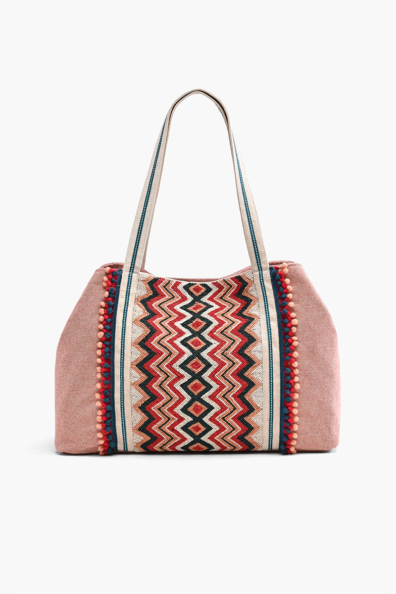 Fair Isle Resort Tote Winter Fun Embellished Tote For Women