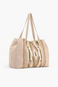 Wild Nights Tote-Snake Print Hand Beaded Tote