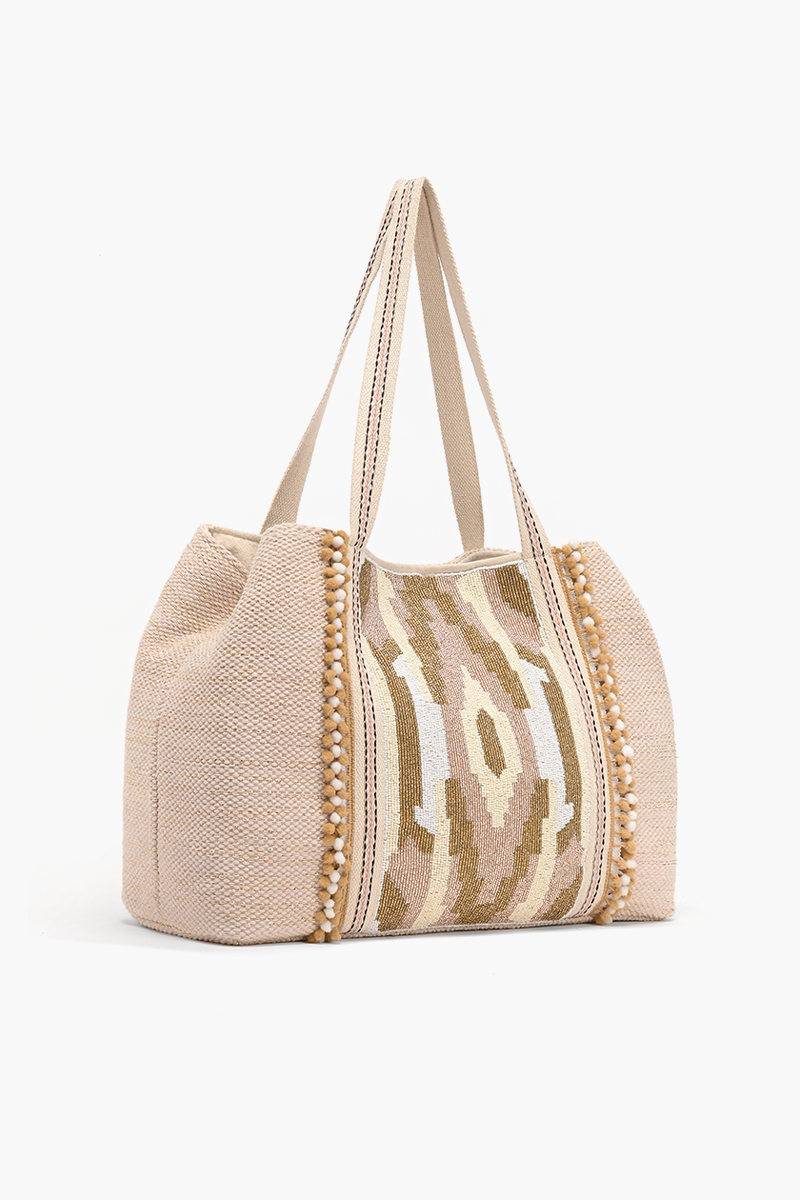 Wild Nights Tote-Snake Print Hand Beaded Tote