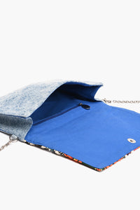Beautiful Eye Embroidered Denim Clutch