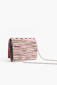 Rose Pink Evil Eye Embroidered Clutch