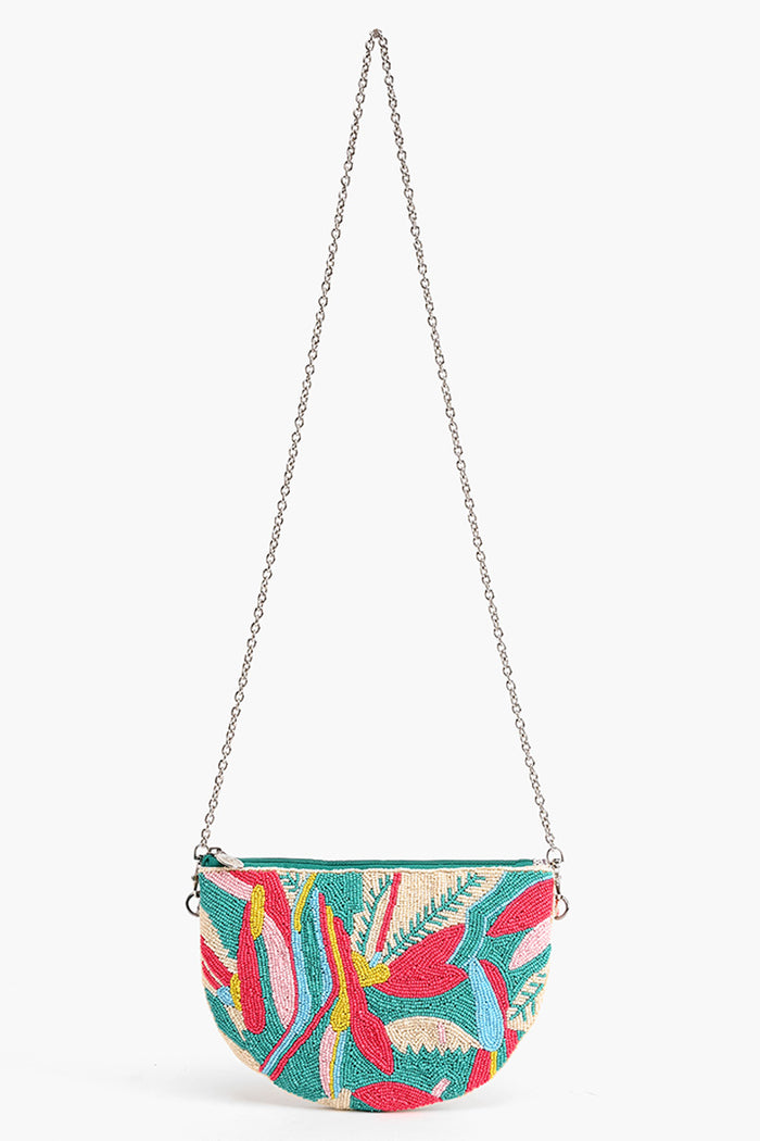 Tropical Paradise Embellished Crossbody Bag