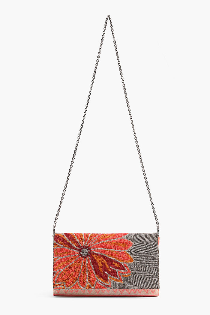 Poppy Floral Beaded Clutch