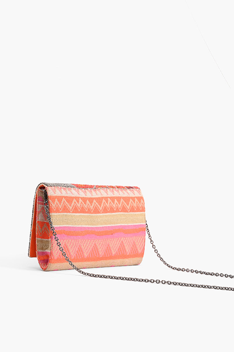 Poppy Floral Beaded Clutch