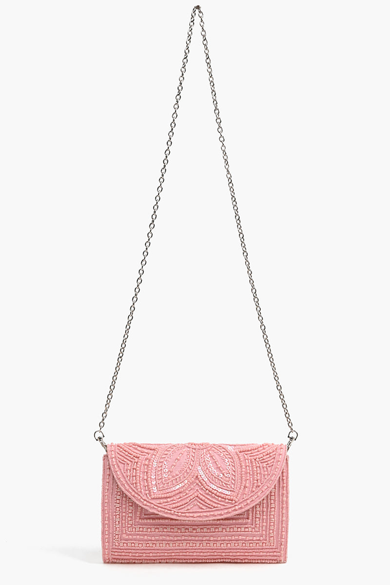 Crystal Rose Embellished Clutch
