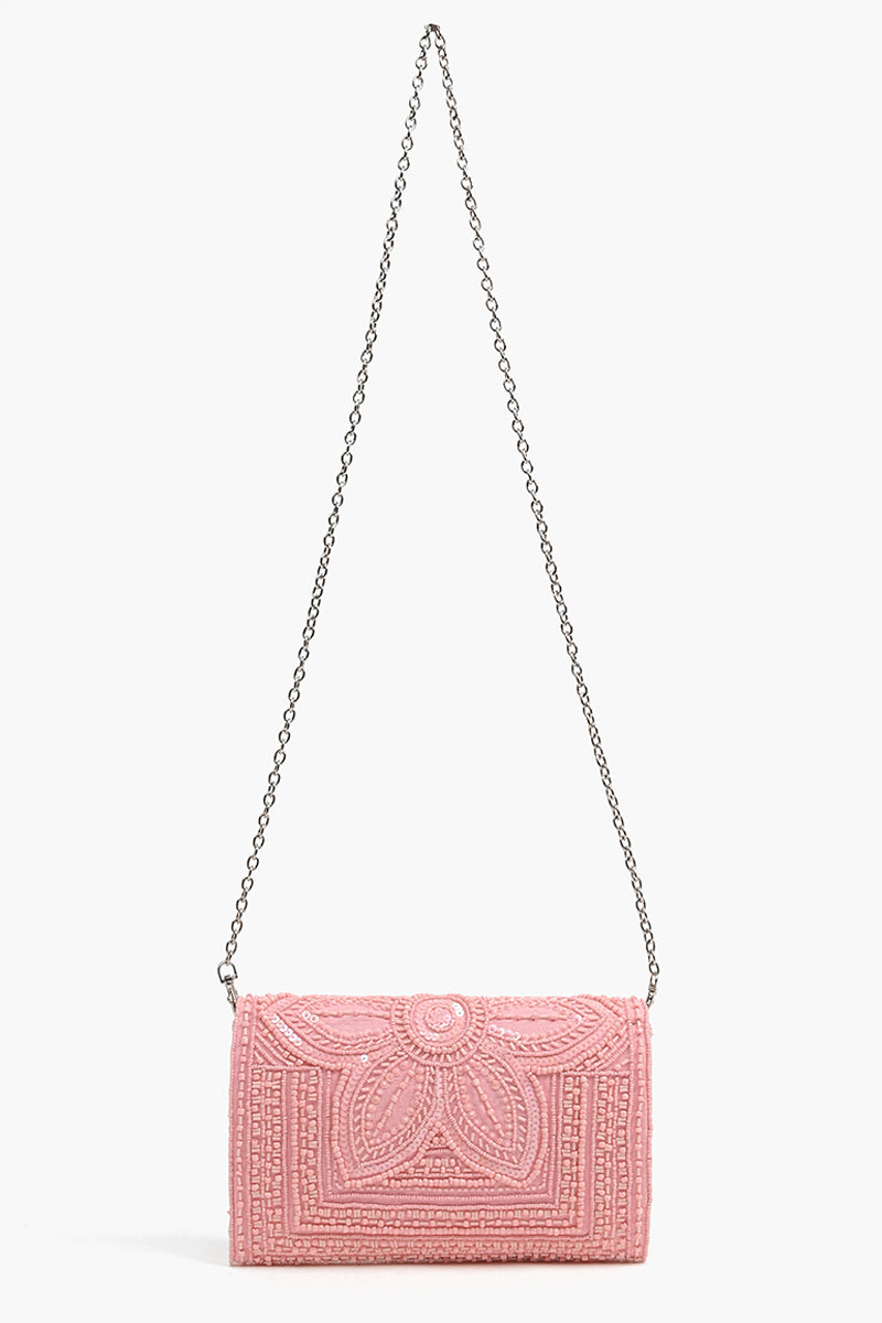 Crystal Rose Embellished Clutch