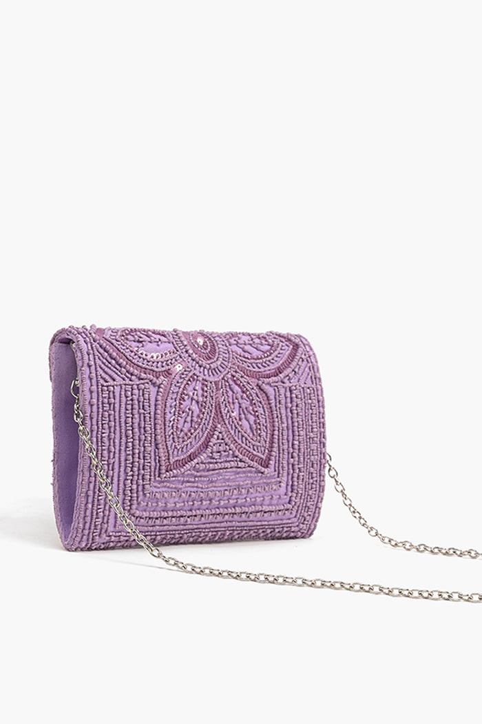 Lavender Embellished Clutch