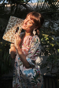 Rose Leopard Luxe Clutch