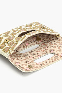 Rose Leopard Luxe Clutch