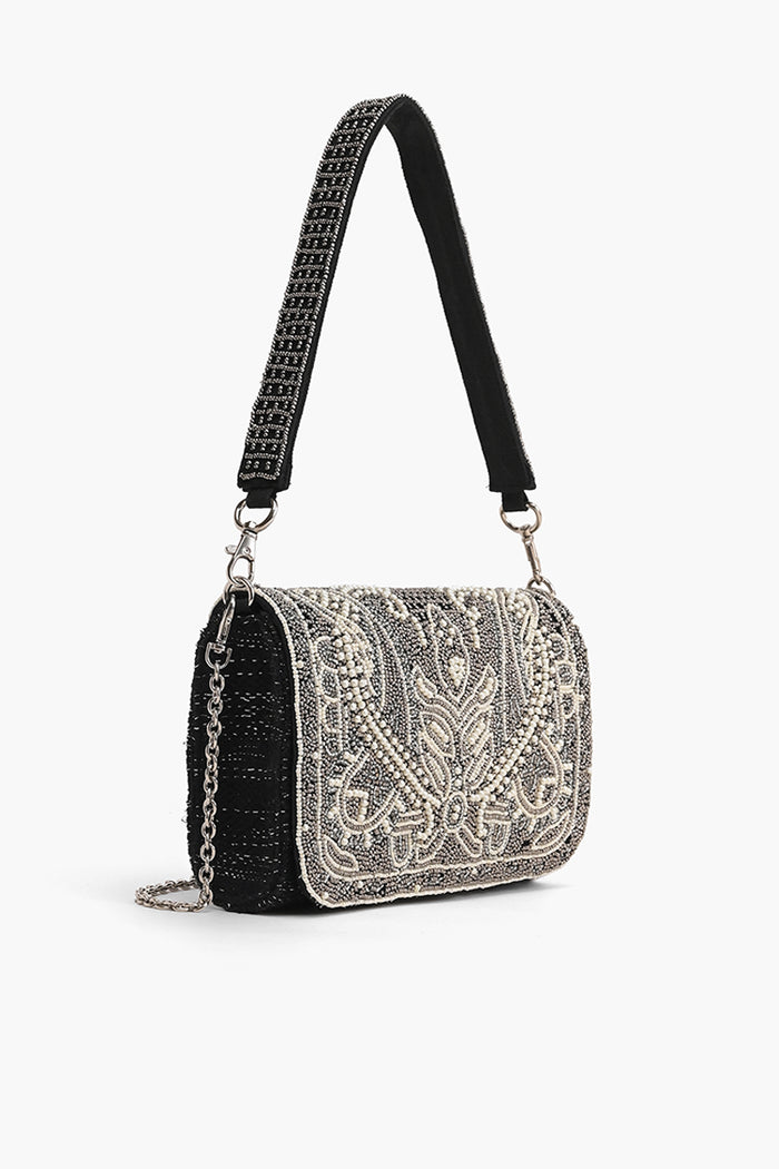 Glam Aura Hand-Embellished Shoulder Bag