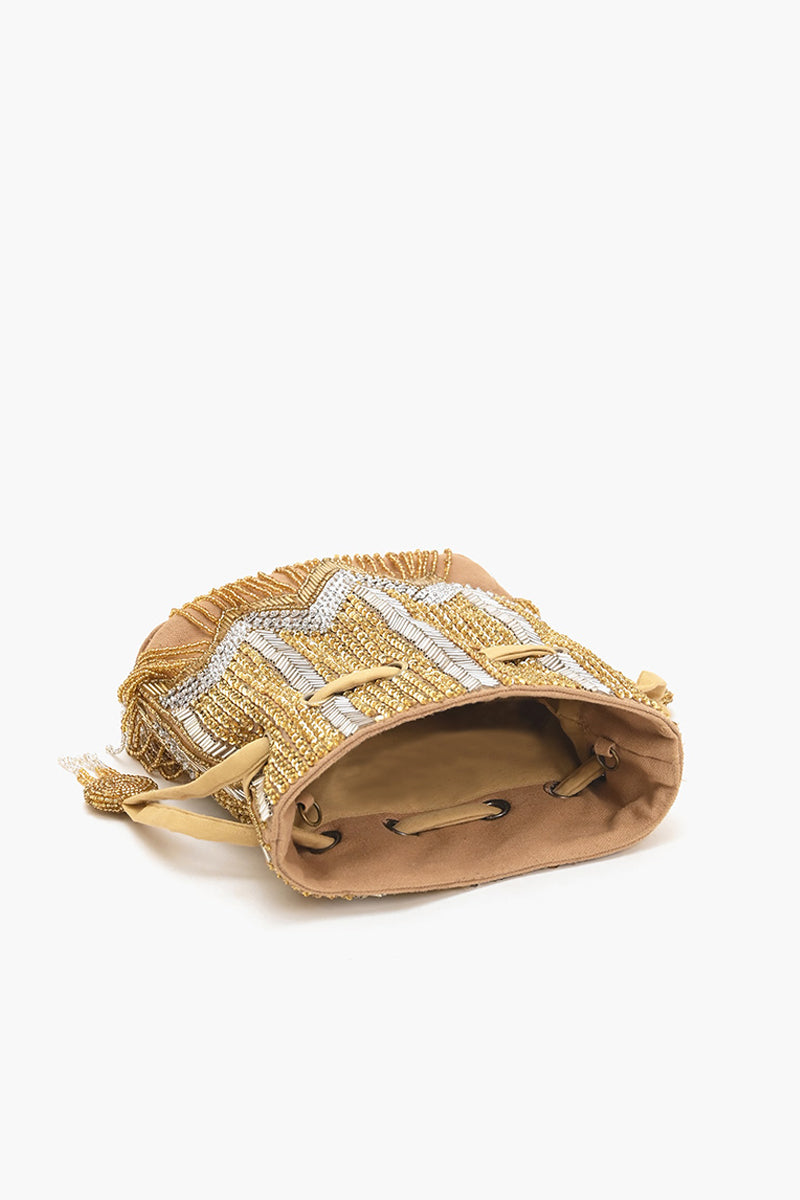 Gold Luxe Embellished Potli Clutch