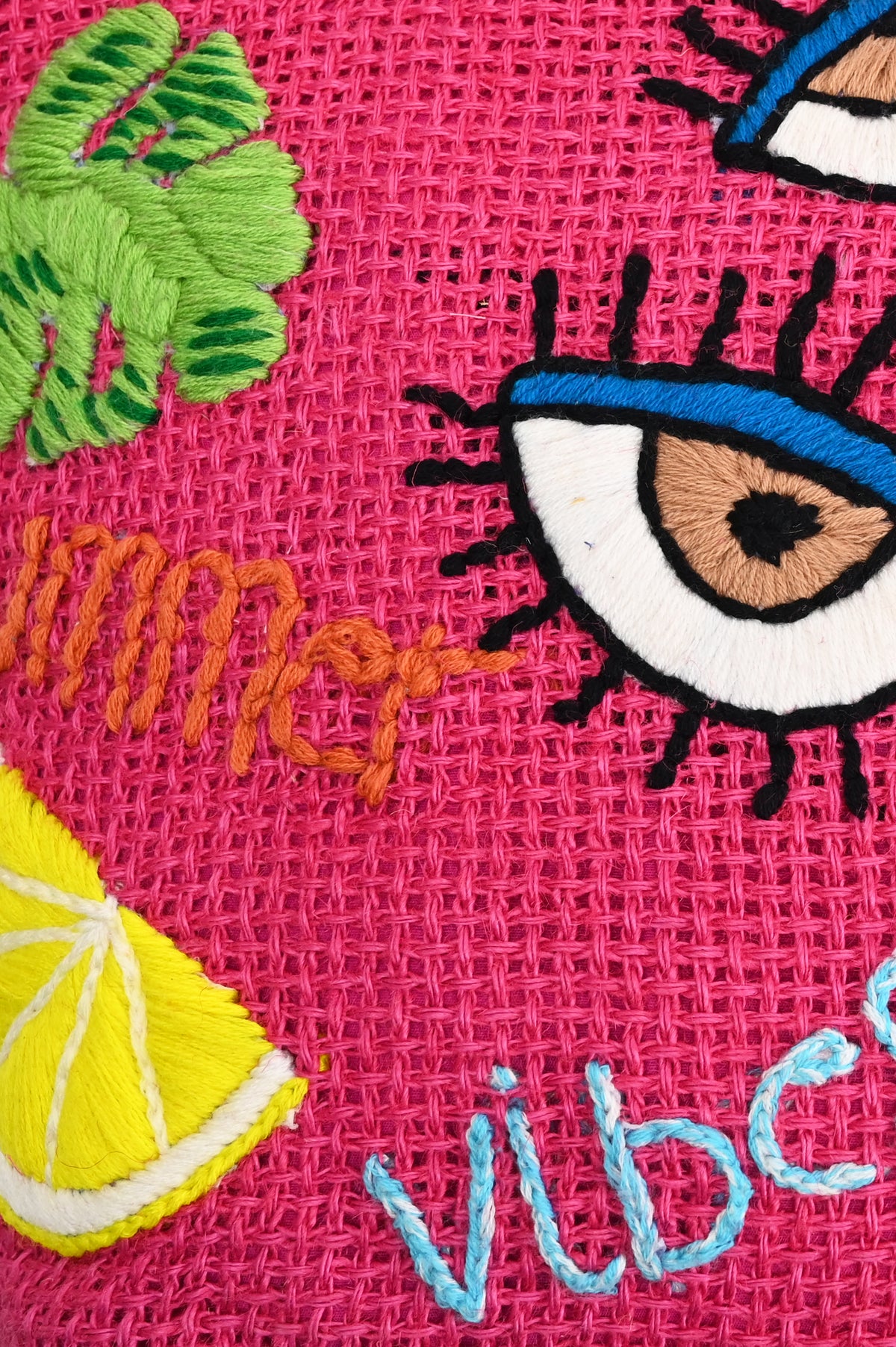 Summer Vibes - Embroidered Jute Tote