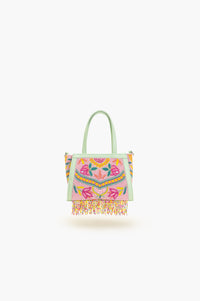 Allie Mint Beaded Top Handle Bag