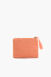 Handmade Orange Beaded Coin Pouch - LOVE UP Luxury Mini Coin Pouch