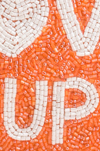 Handmade Orange Beaded Coin Pouch - LOVE UP Luxury Mini Coin Pouch