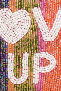 Handmade Multi-Color Striped Beaded Pouch - LOVE UP Luxury Mini Coin Pouch