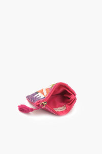 Handmade Multi-Color Striped Beaded Pouch - LOVE UP Luxury Mini Coin Pouch
