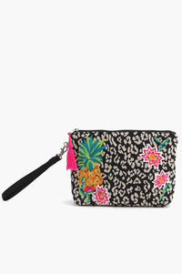 Charcoal Elegance Embroidered Clutch