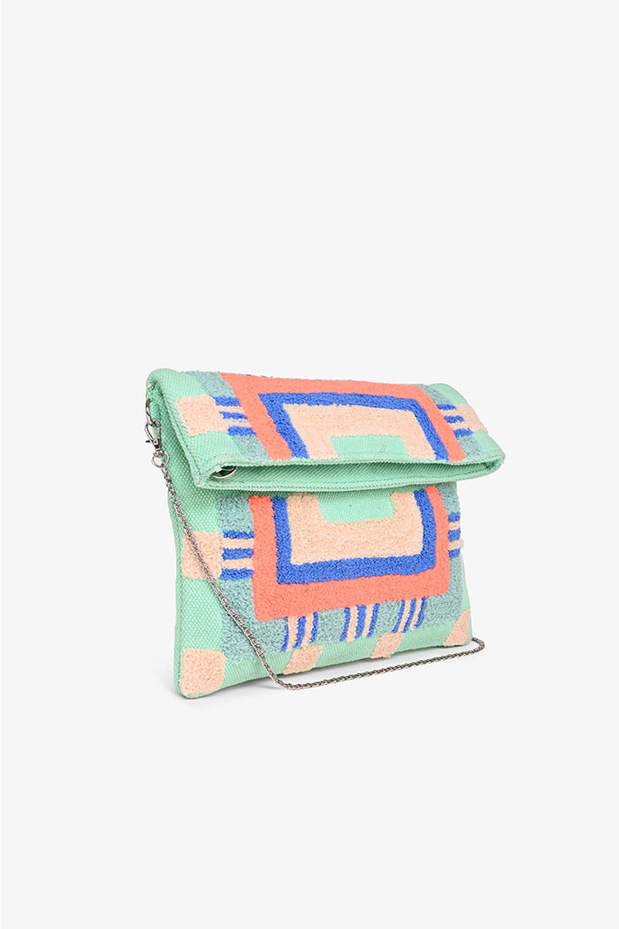 Stone Washed Opal Blue Clutch