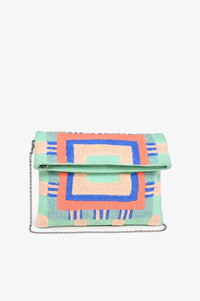 Stone Washed Opal Blue Clutch