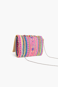 Aztec Beaded Multi Jacquard Clutch