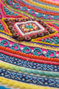 Aztec Beaded Multi Jacquard Clutch