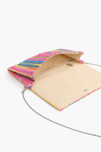 Aztec Beaded Multi Jacquard Clutch