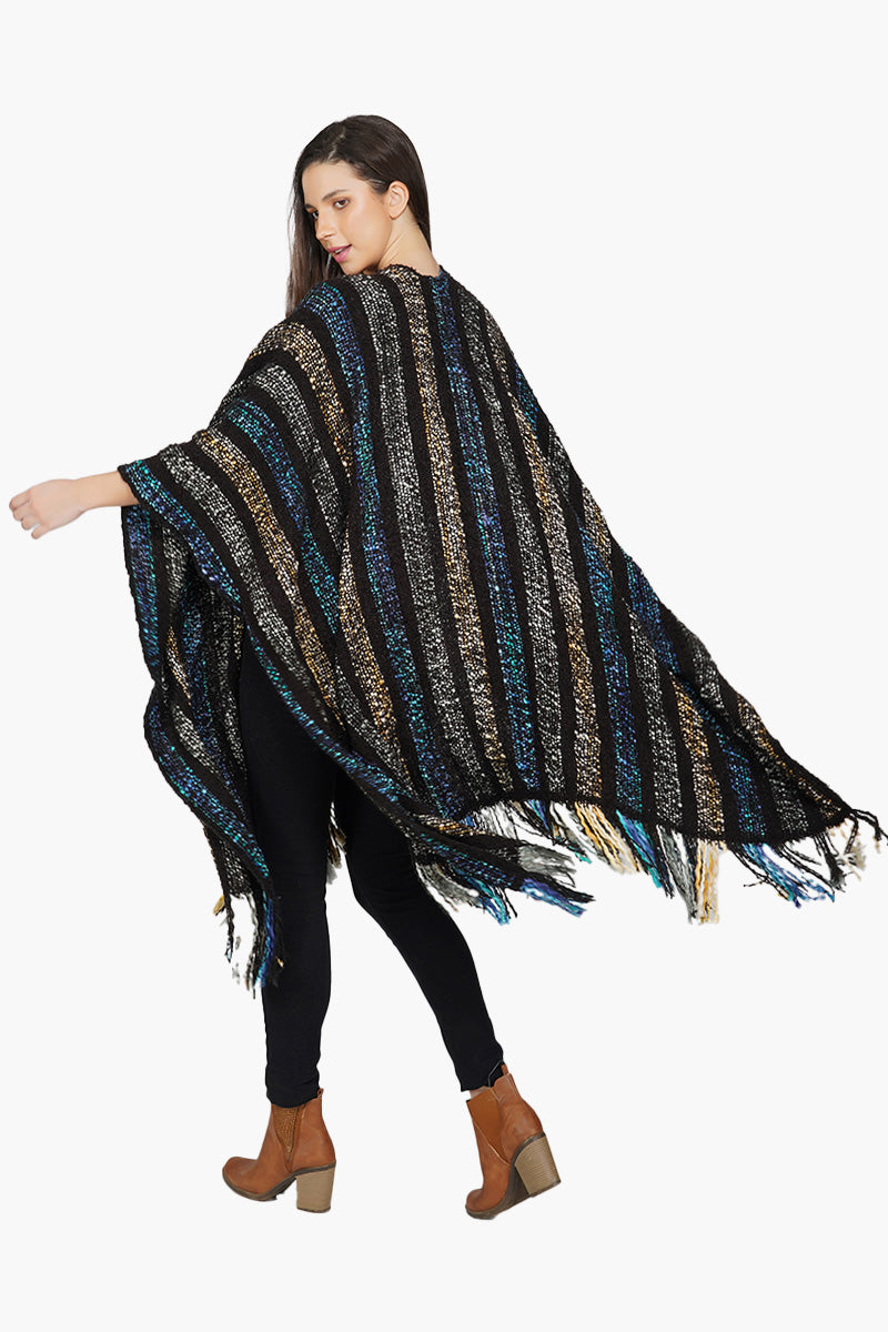 Acrylic Handwoven Bohemian Fringes Poncho