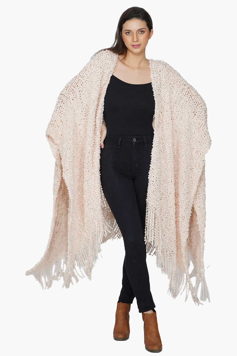 Handwoven Winter Powder Pink Cape