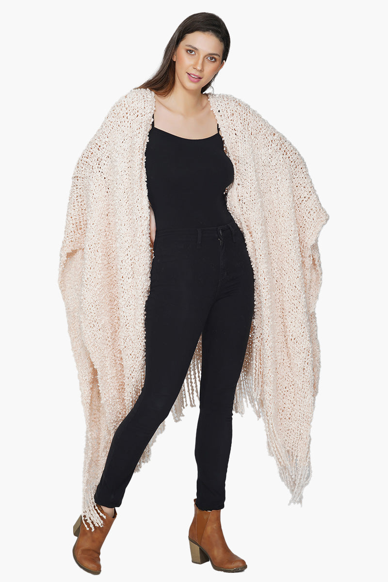 Handwoven Winter Powder Pink Cape