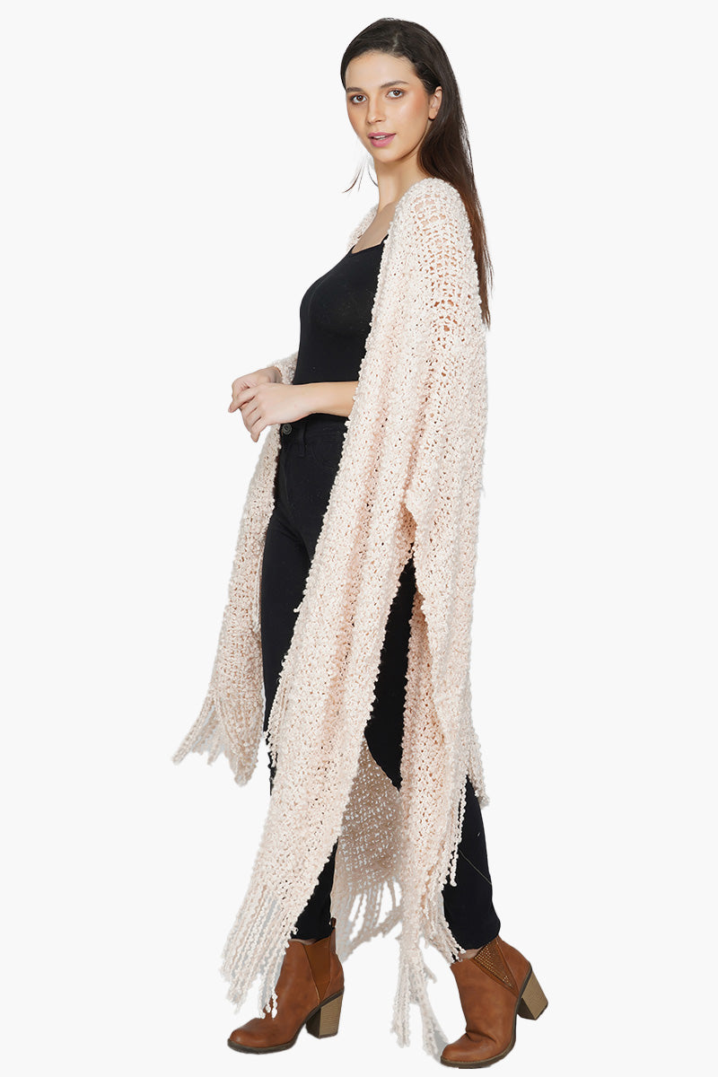 Handwoven Winter Powder Pink Cape