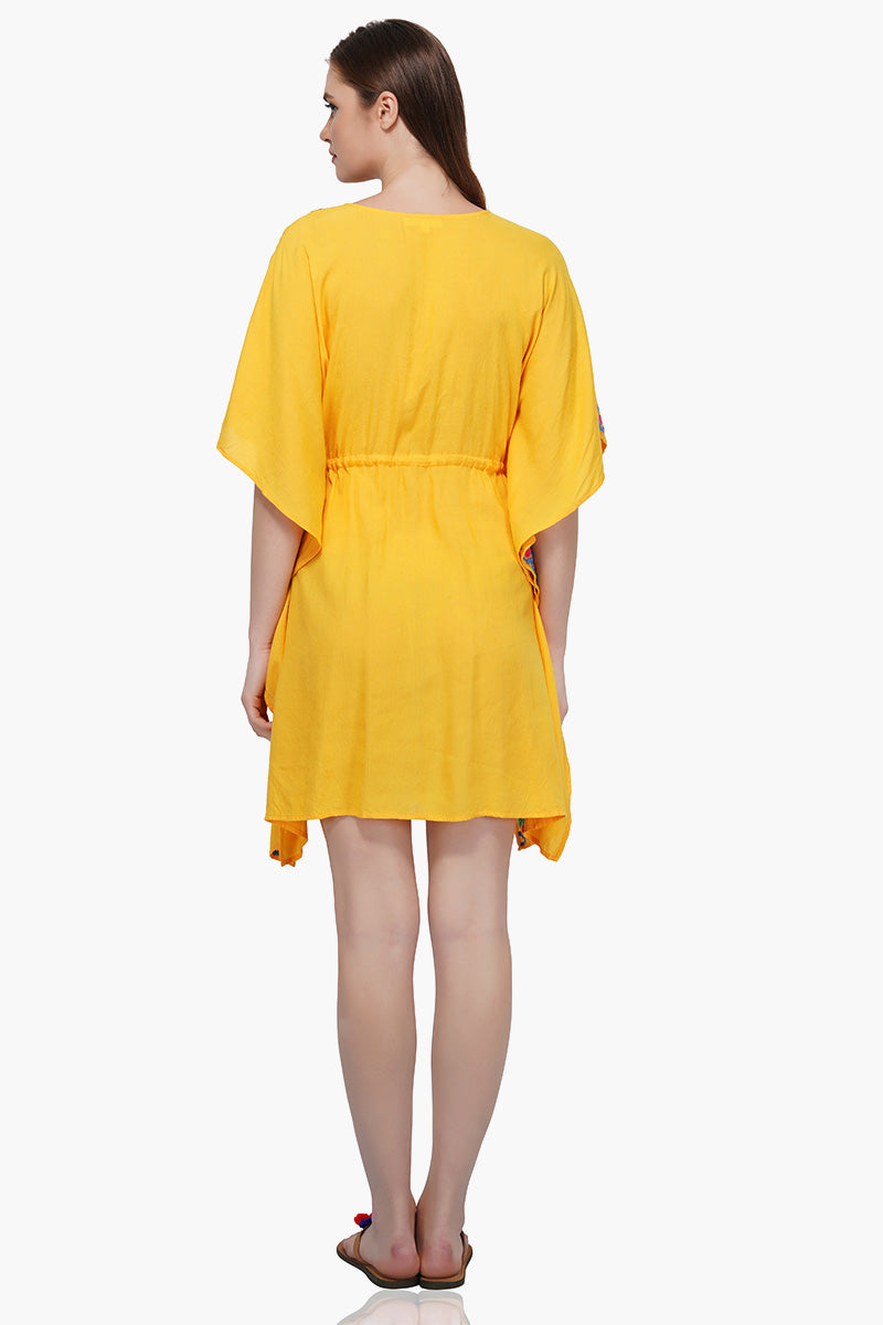 Golden Yellow Embroidered Kaftan