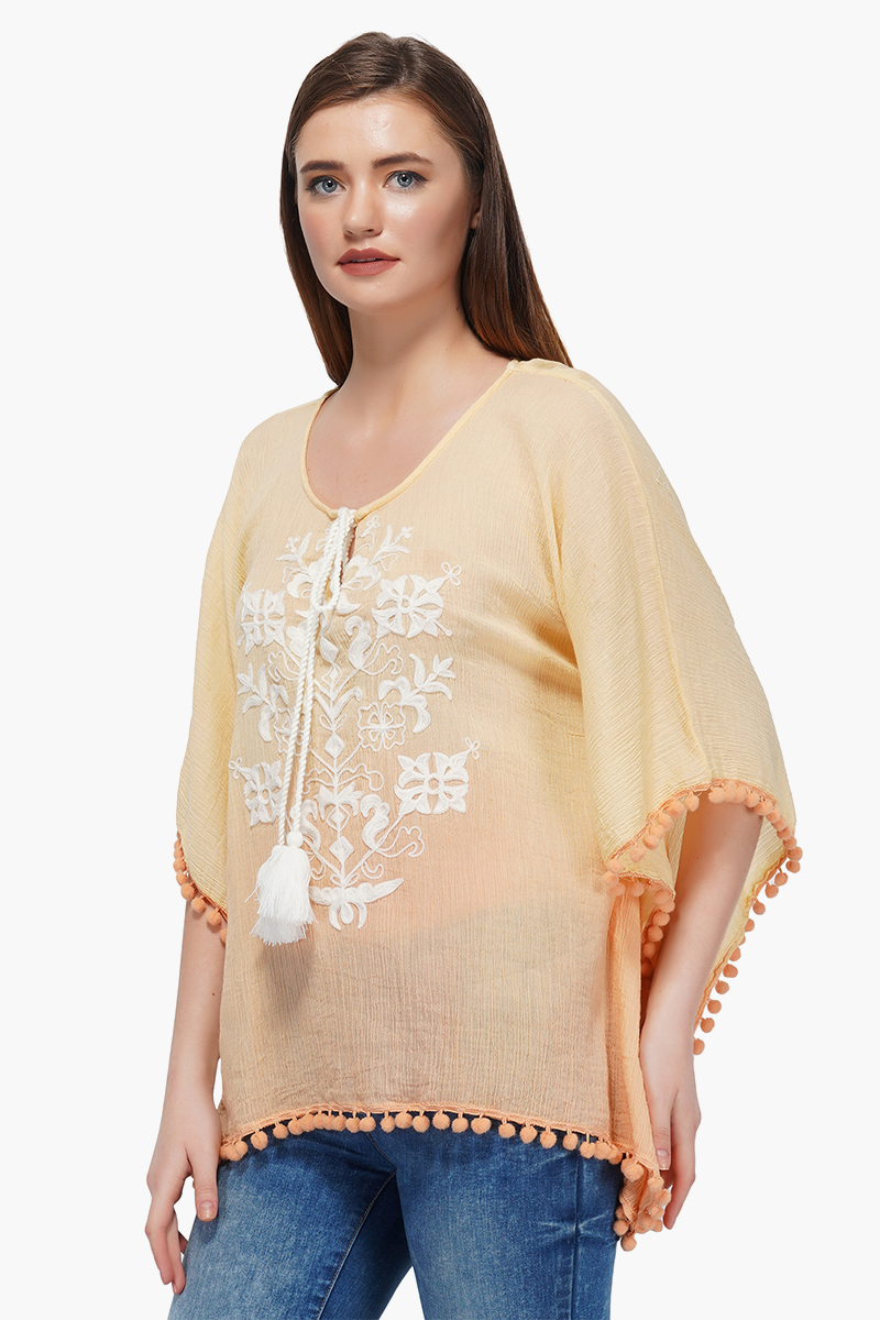 Ombre Embroidered Tunic Top