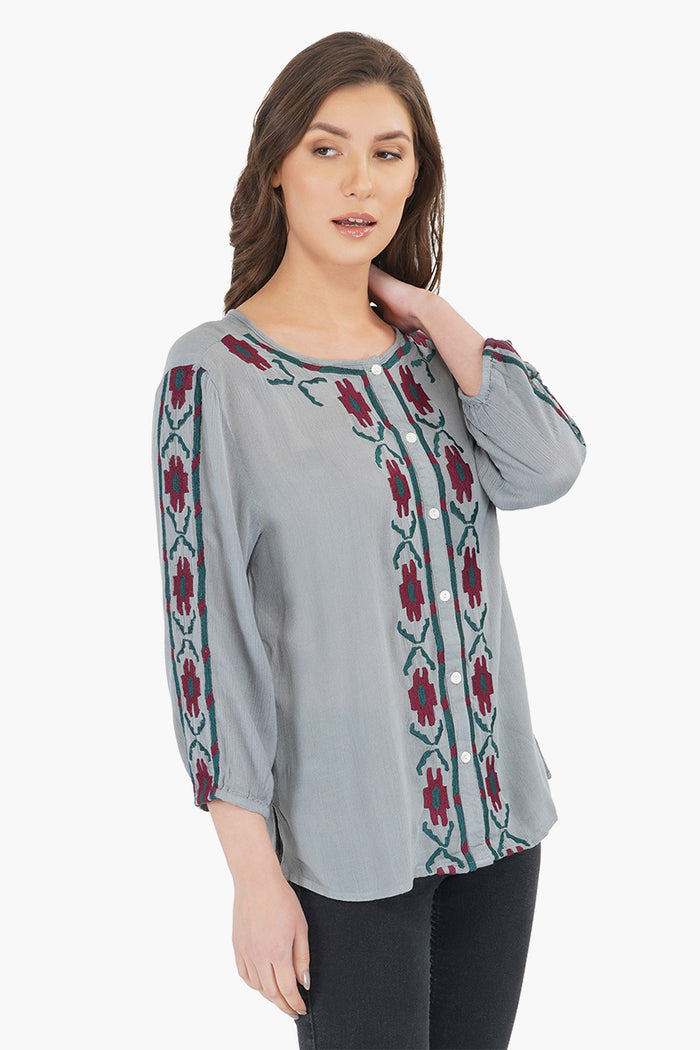 Full Sleeve Solid Rayon Crepe Top