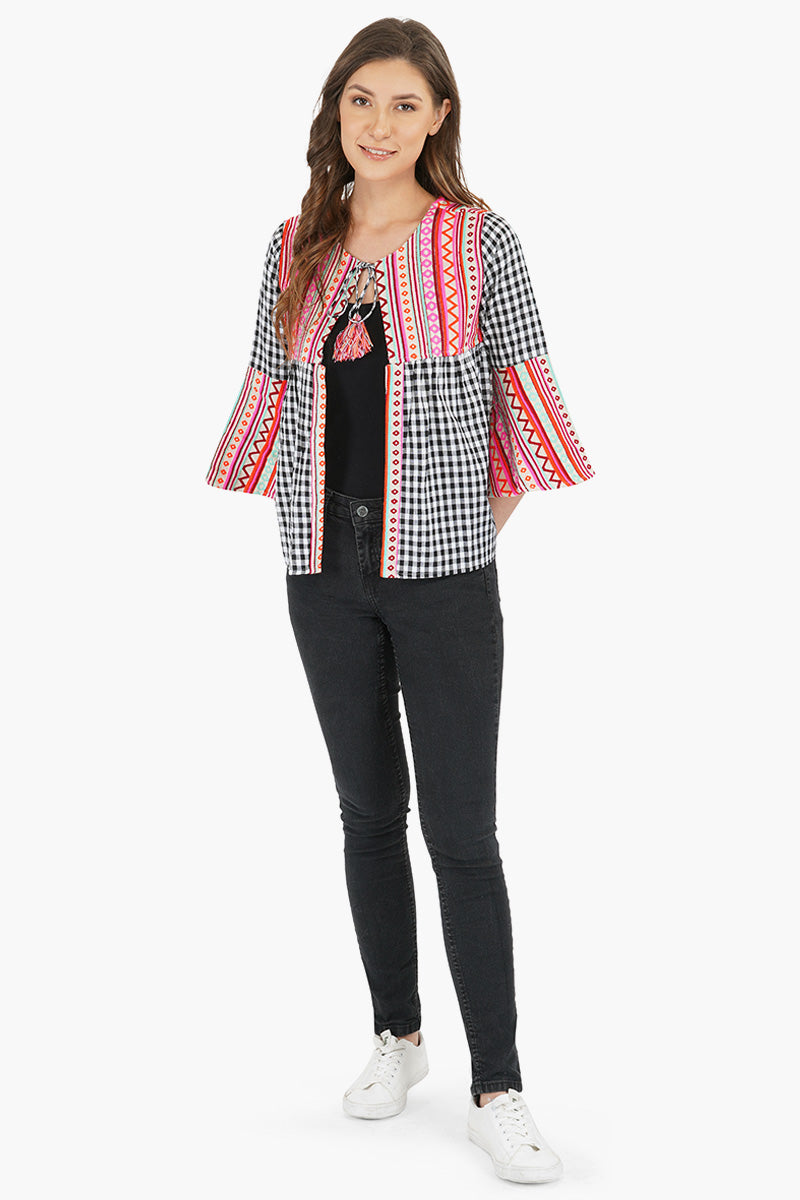 Indo Fusion Gingham Jacket