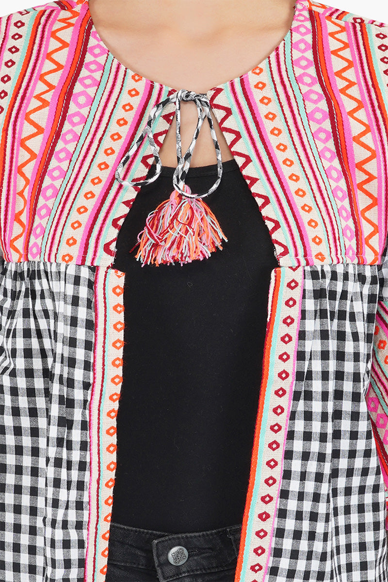 Indo Fusion Gingham Jacket