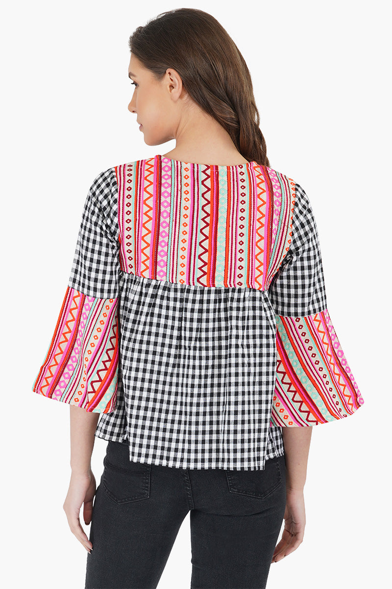 Indo Fusion Gingham Jacket